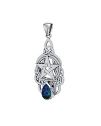 Pentacle Knot Pendant with Azurite Gemstone