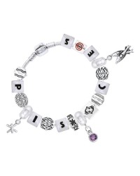 Pisces Astrology Bead Bracelet with Gem