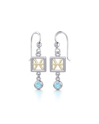 Pisces Zodiac Sign Earrings with Aquamarine