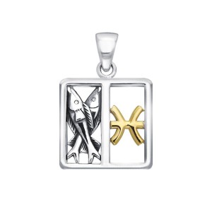 Pisces Zodiac Symbol Pendant