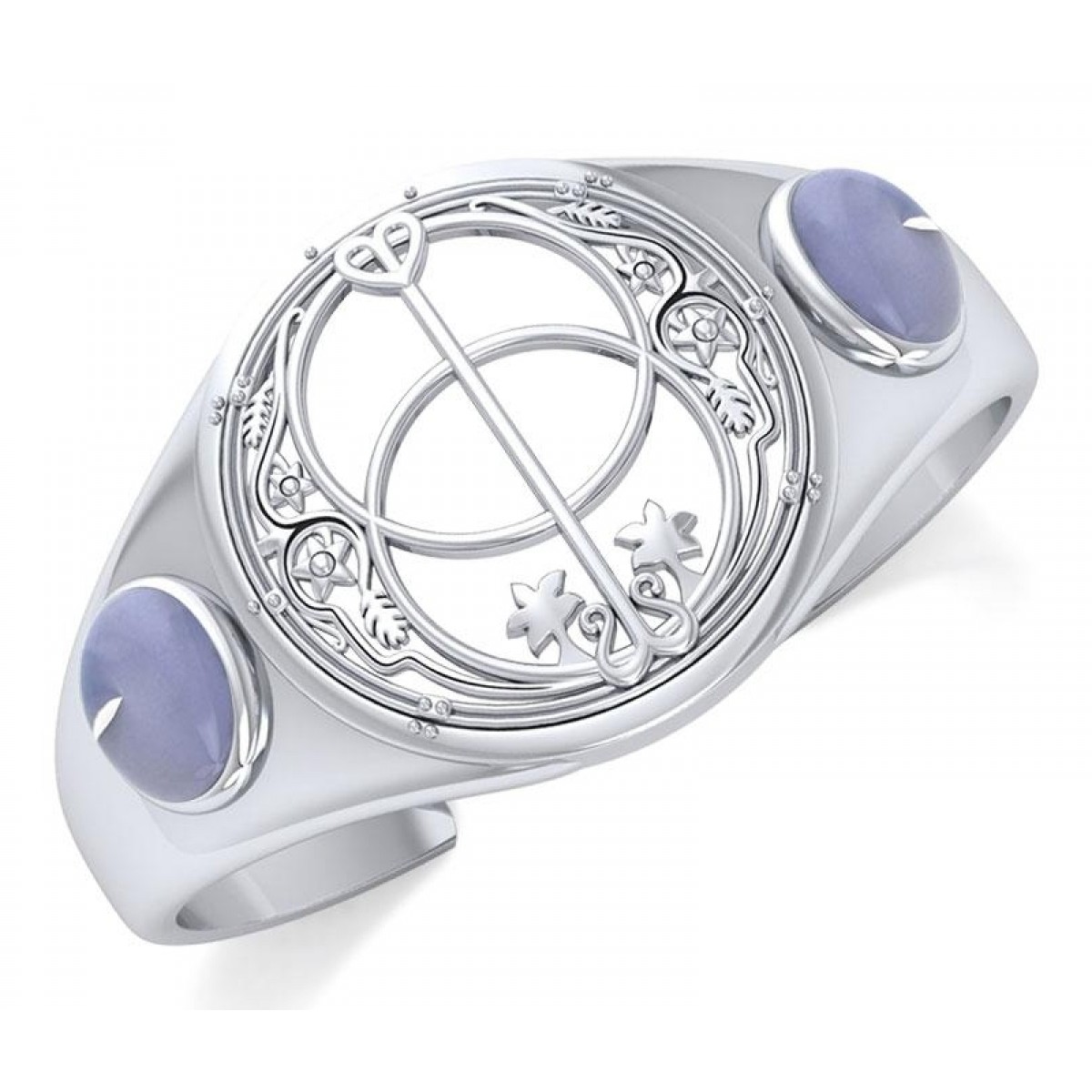 Rainbow Moonstone Chalice Well Sterling Silver Bracelet - Magickal