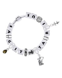 Sagittarius Astrology Bead Bracelet with Gem