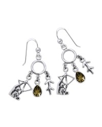 Sagittarius Astrology Earrings with Gems