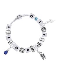 Scorpio Astrology Bead Bracelet with Gem