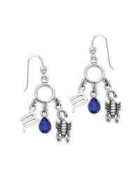 Scorpio Astrology Earrings with Gems