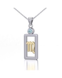 Scorpio Pendant with Blue Topaz Jewelry Set