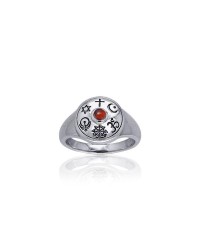 Shield of Faith Ring with Garnet