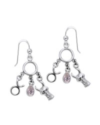 Taurus Astrology Earrings with Gems