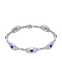 Triquetra Silver and Lapis Bracelet