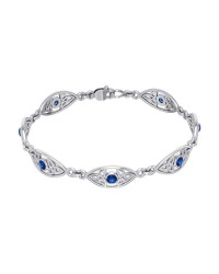 Triquetra Silver and Sapphire Bracelet