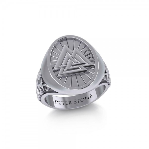 Viking Valknut Mens Signet Ring