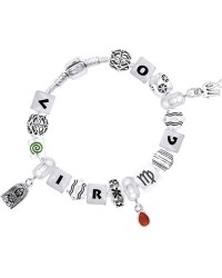 Virgo Astrology Bead Bracelet with Gem