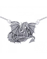 Winged Dragon Sterling Silver Necklace