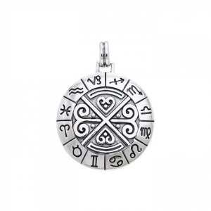 Zodiac Symbol Wheel Pendant