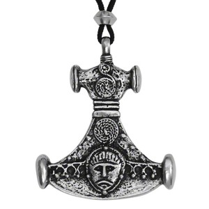 Mjolnir Thors Hammer Asatru Pewter Necklace