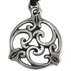 Triscele Celtic Spiral Pewter Necklace in 2 Sizes