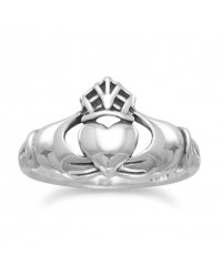 Claddagh Oxidized Sterling Silver Ring