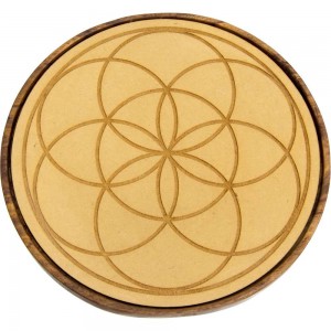 Seed of Life Wood Crystal Grid