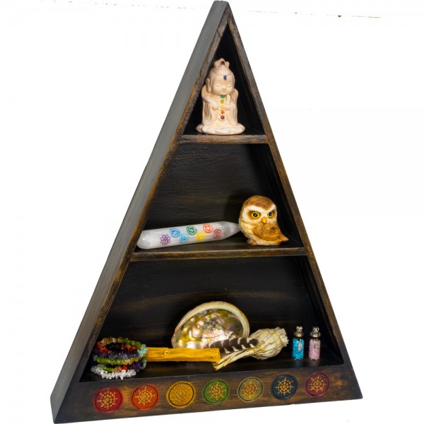 Chakra Wood Altar Shelf