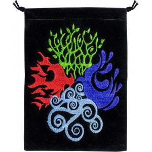 4 Elements Embroidered Velvet Pouch