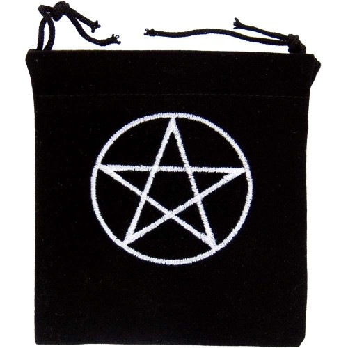 Pentacle Embroidered Small Velvet Pouch Bag | Witchcraft, Wicca