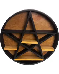 Pentacle Wood Altar Display Shelf