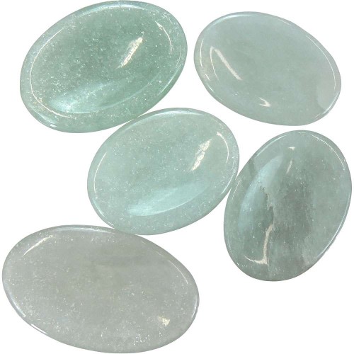 Green Aventurine Worry Stone with Pouch - Courage, Creativity