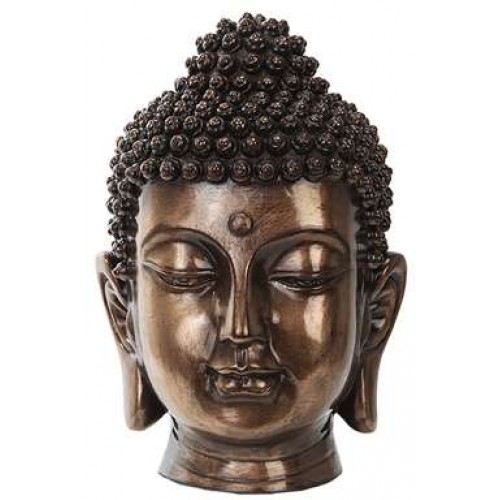 Buddha Head Small Bronze Bust | Serene Buddha Statue