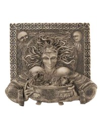 Cerridwen Cauldron Celtic Goddess 9 Inch Stone Finish Plaque