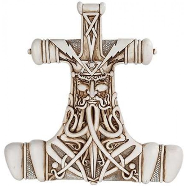 Mjolnir Thor Hammer Bone Resin Plaque