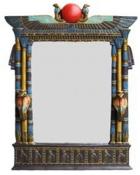 Wadjet Egyptian Wall Mirror with Cobra Candle Sconces