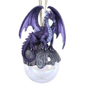 Purple Hoarfrost Dragon Ornament