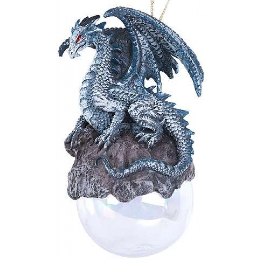 Amazingly Detailed Checkmate Gray Dragon Ornament Is Unique For Your Holiday Tree Or Other Decoration