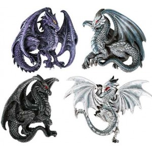 Winged Dragon Magnets Set of 4