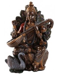 Saraswati Hindu Goddess 8 Inch Statue