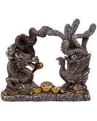 Oriental Dragon and Phoenix Feng Shui Statue