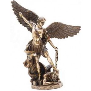 Archangel St Michael 10 Inch Bronze and Gold Statue