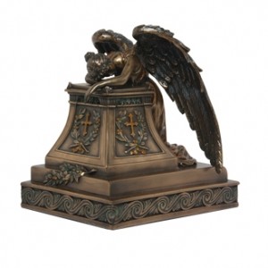 Mourning Angel Bronze Keepsake Memorial Urn