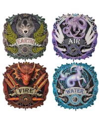 Magical Elements Plaque Set – Earth, Air, Fire, Water by Anne Stokes