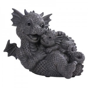 Dragon Family Cuddles Garden Statue