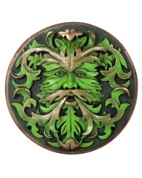 Green Man Wall Plaque by Oberon Zell