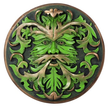 Green Man Wall Plaque by Oberon Zell