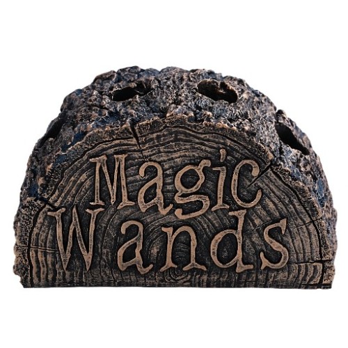 Magic Wand Stand in Wood Look Resin - Holds 6 Wands or Pens