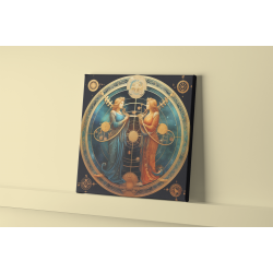 Gemini the Twins Zodiac Sign Low Profile Canvas Art