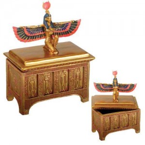 Winged Isis Golden Trinket Box