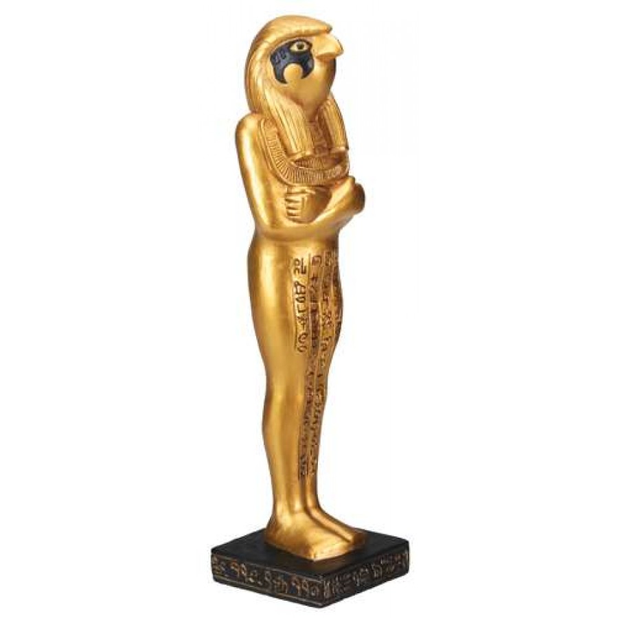 Horus Egyptian God Gold Resin Statue 9769
