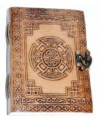 Celtic Cross Leather Blank 7 Inch Journal with Latch