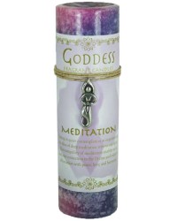 Goddess Meditation Spell Candle with Amulet Pendant