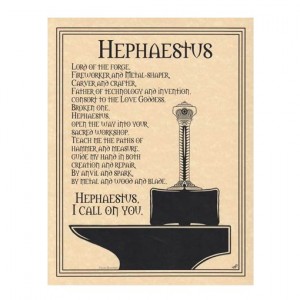 Hephaestus God Parchment Poster