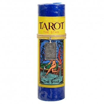 The Star Tarot Card Candle with Pendant for Hope